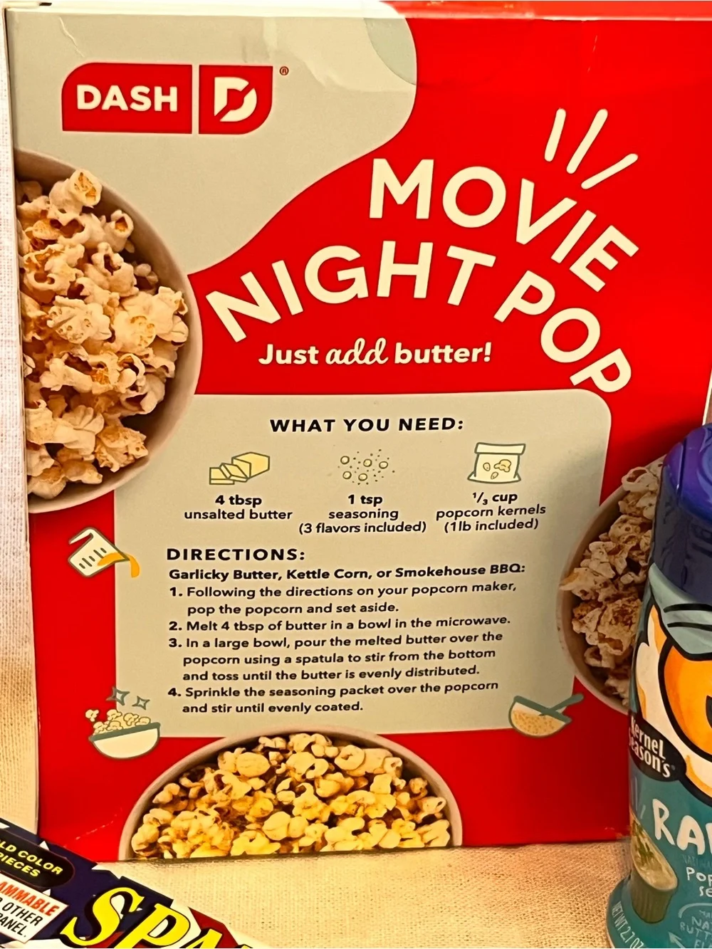 Ash Red and White Popcorn Party Bundle with Fun Poppers